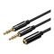 UGREEN 3.5mm Female to 2 Male Audio Cable Aluminum Case (Black)