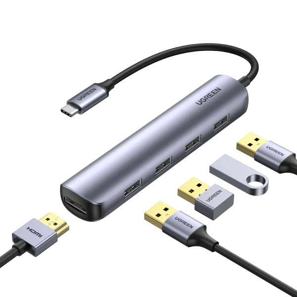 UGREEN USB-C to 4*USB 3.0+HDMI Adapter