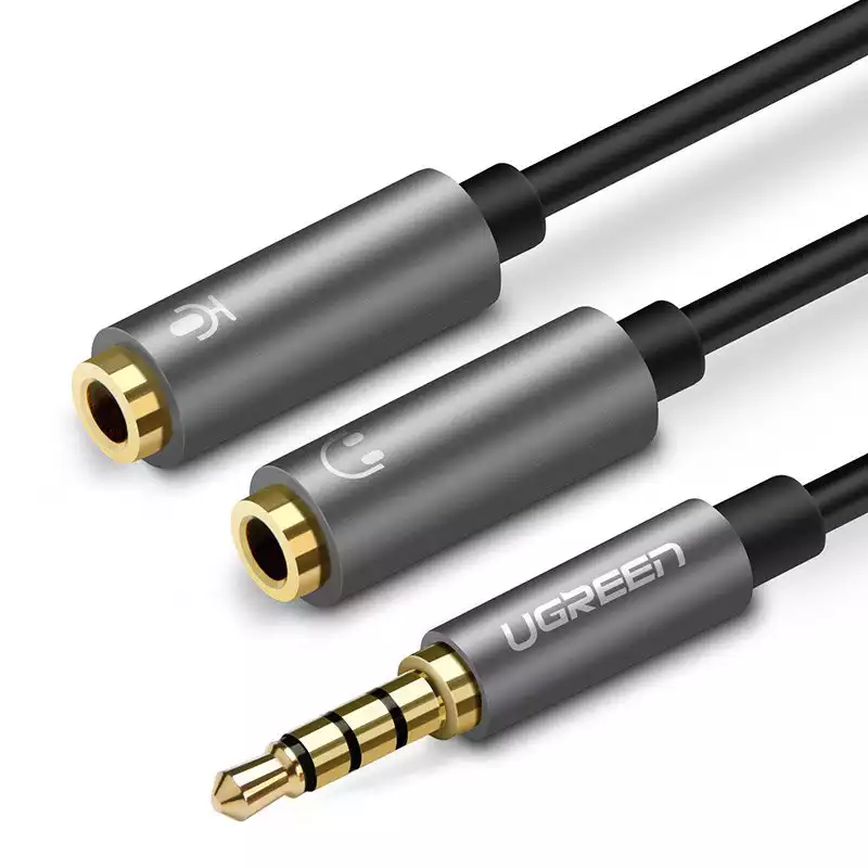UGREEN 3.5mm male to 2 Female Audio Cable Aluminum Case (Black)